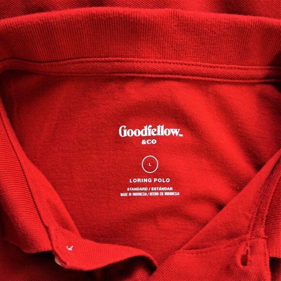 Goodfellow And Co Men Loring Polo Shirt Size Large Red Velvet Standard Fit - Picture 6 of 8